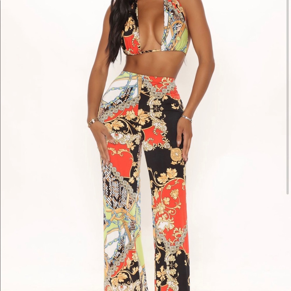 Paisley/Versace/Geoprint Two Piece Pants Set